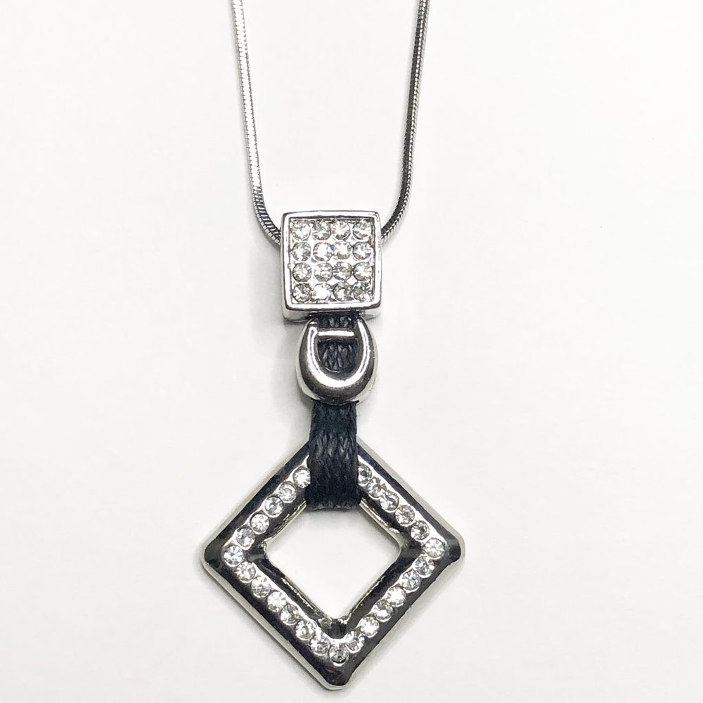 Rubixx Squares Crystal Pendant Necklace